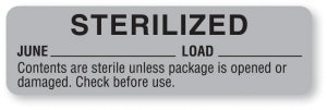 MarketLab Sterilized and Sterilized Expiration Label - LABEL, STERILIZED, JUN-GRAY-RL/320 - 13601-GY