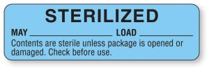 MarketLab Sterilized and Sterilized Expiration Label - LABEL, STERILIZED, MAY-LT. BLUE-RL/320 - 13601-LB