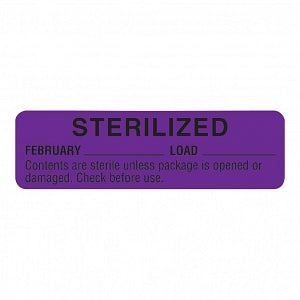 MarketLab Sterilized and Sterilized Expiration Label - LABEL, STERILIZED, FEB-PURPLE-RL/320 - 13601-PL