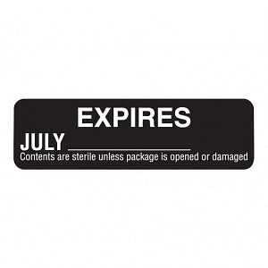 MarketLab Expire Labels - LABEL, STERILIZEDEXPIRATION, JUL-BLACK-RL - 13602-BK