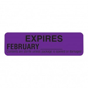 MarketLab Expire Labels - LABEL, STERILIZEDEXPIRATION, FEB-PURPLE-R - 13602-PL