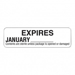 MarketLab Expire Labels - LABEL, STERILIZEDEXPIRATION, JAN-WHITE-RL - 13602-WH