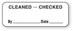 MarketLab Disinfection Labels - LABEL, CLEAN CHECKED BY, RL/470 - 13605