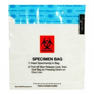 MarketLab Pocket Biohazard Specimen Bag - BAG, SPECIMEN, 6X6, W BIOHZRD - 13773