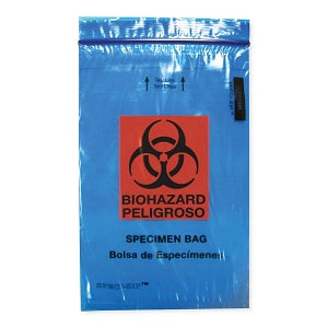 MarketLab Zip-Closure Specimen Bag - BAG, SPECIMEN, 6X9, BLUE BIOHZD, ZIP - 13793