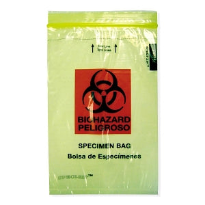 MarketLab Zip-Closure Specimen Bag - BAG, SPECIMEN, 6X9, YELLOW BIOHZD, ZIP - 13795