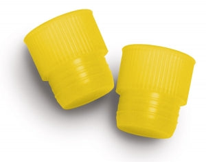 MarketLab Ribbed Tube Cap - PLUG CAPS, RIBBED, FOR 12MM TUBES, YELLOW - 1433-YL