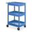 Marketlab Luxor Plastic Utility Cart with Three Tubs - Luxor Plastic Cart with 3 Tubs, Blue - 14455