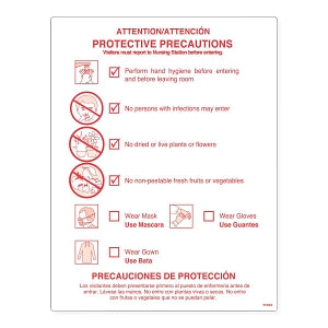 Marketlab Patient Room Label - LABEL, PROTECTIVE PRECAUTIONS, 8.5 X 11" - 14905