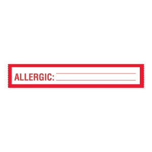 MarketLab Patient Chart Label - LABEL, ALLERGIC, WHITE / RED - 14924