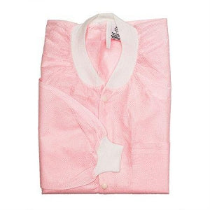 Marketlab Disposable Lightweight Lab Jackets - LAB JACKET, LIGHTWEIGHT, LIGHT PINK, SM - 15211-69