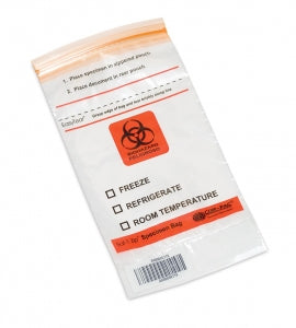 MarketLab Saf-T-Zip Specimen Bag - BAG, PE SPECIMEN, 6"X10", W / BAR CODE & E - 15234