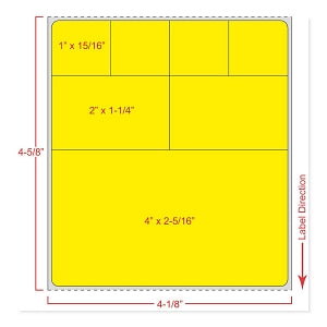 MarketLab Laboratory System Labels - CERNER DIR THERMAL, 1"C 4-1/2 X 4 YELLOW - 15498