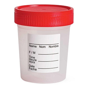 MarketLab Specimen Collection Container - SPECI CONT, 4OZ, 1/4 TURN RED SCREWCAP - 16432-RD