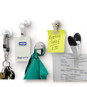 MarketLab Magnetic Hooks and Clips - MAGNETIC HOOK, 1" DIA, 9 LB WHITE - ML2508