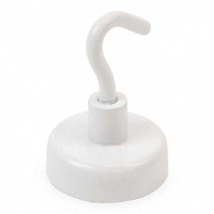 MarketLab Magnetic Hooks and Clips - MAGNETIC HOOK, 1" DIA, 9 LB WHITE - ML2508