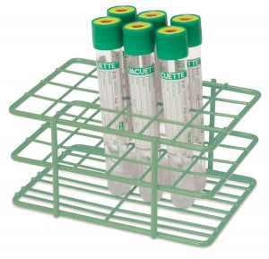 Marketlab Half-Size Epoxy Wire Tube Rack - RACT, TUBE, 15-16MM, HALF, EPOXY WIRE, 24 PLA - 2598-GN