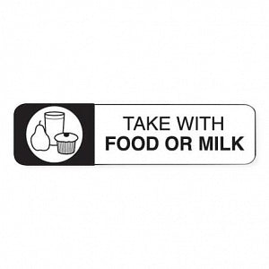 Marketlab Special Medication Label - LABEL, TAKE WITH FOOD OR MILK, WHITE - 2603