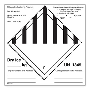 Marketlab Transport Label - LABEL, DRY ICE UN1845 - 2613