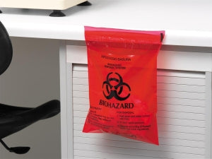 MarketLab Stick-On Biohazard Bags - BIOHAZARD BAG, STICK-ON, 12 X 14 INCH - 2638