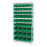 MarketLab Wire Shelving Complete Organizer Bin Bundle - SHELF UNIT, W / 48 BINS, GREEN, 36"W X 74"H - ML34576-GN