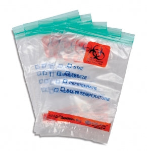 MarketLab Color Coded Specimen Bags - BAGS, SPECIMEN, SAF-T-ZIP, GREEN - 3668-GN