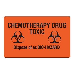 MarketLab Chemotherapy Medication Label - LABEL, CHEMOTHERAPY DRUG-FL, RED, 2.5X4" - 3866