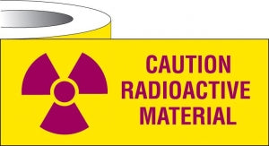 MarketLab Radioactive Warning Label - TAPE, CAUTION RADIOACTIVE MATERIAL, 1X500" - 3874