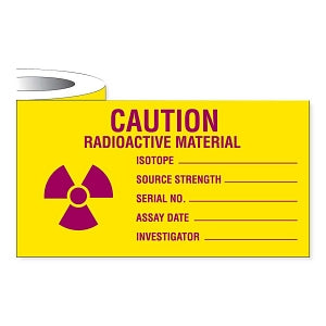 MarketLab Radioactive Warning Label - TAPE, CAUTION RADIOACTIVE MATERIAL, 2X500" - 3876