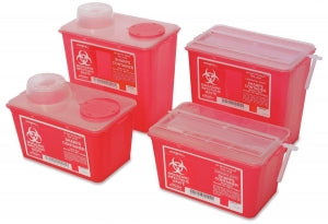 Marketlab 8 Quart Chimney Top Sharps Container - CONTAINER, 8QT, MEDIUM RED, CHIMNEY TOP - ML4611