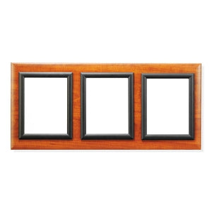 MarketLab Messaging Frames on Panels - MESSAGING BOARD, TRIPLE FRAME, CHERRY W/BL - 6190