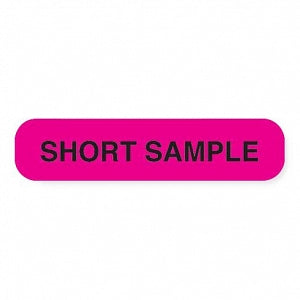 MarketLab Phlebotomy / Specimen Receiving Labels - LABEL, SHORT SAMPLE, PINK - 6772