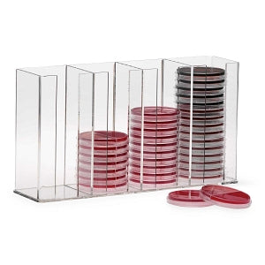 MarketLab Acrylic Media Plate Holders - PETRI DISH HOLDER, FOUR-PLACE - ML7115