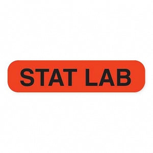 MarketLab Clerical Medical Labels - DBD-LABEL, STAT LAB, FLOURESCENT ORANGE - 8013