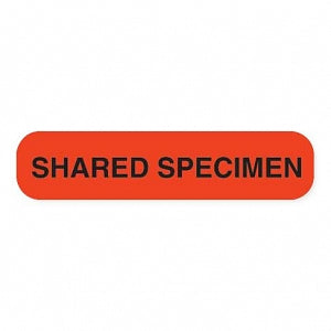 MarketLab Phlebotomy / Specimen Receiving Labels - LABEL, SHARED SPECIMEN, FLOURESCENT ORANGE - 8016