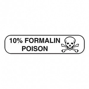 Marketlab Caution Labels - LABEL, 10% FORMALIN, WHITE - 8024