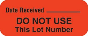 MarketLab Lot Signal Label - LABEL, DO NOT USE, FLOURESCENT ORANGE - 8032