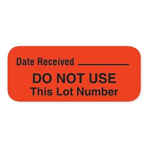 MarketLab Lot Signal Label - LABEL, DO NOT USE, FLOURESCENT ORANGE - 8032