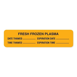 MarketLab Blood Bank Labels - LABEL, FRESH FROZEN PLASMA, FLOURESCENT OR - 8038