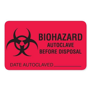 MarketLab Biohazard Warning Label - Biohazard "Autoclave Before Disposal" Label - 8043