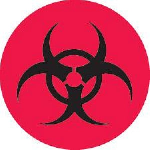 MarketLab Biohazard Warning Label - Biohazard Warning Label, Red - 8044