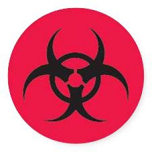 MarketLab Biohazard Warning Label - Biohazard Warning Label, Red - 8044