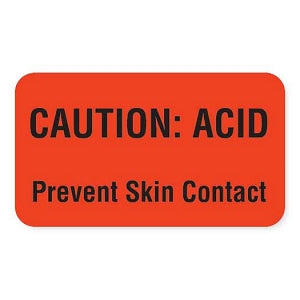 Marketlab Caution Labels - LABEL, CAUTION ACID, FLOURESCENT ORANGE - 8048