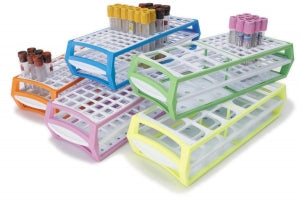 MarketLab Customizable Tube Rack - RACK, CUSTOMIZABLE, 13MM TUBE, BLUE - 8052-BL