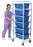 MarketLab Aluminum Rack with Totes - RACK, WITH BLUE TOTES, 6-TOTE, ALUMINUM - 8786-BL