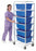 MarketLab Aluminum Rack with Totes - RACK, WITH BLUE TOTES, 6-TOTE, ALUMINUM - 8786-BL