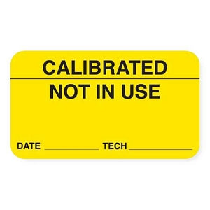 MarketLab Calibration Label - LABEL, CALIBRATED, NOT IN USE, YELLOW - 9107