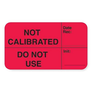 MarketLab Calibration Label - LABEL, NOT CALIBRATED, DO NOT USE, RED - 9112