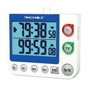 Marketlab Flashing LED Big-Digit Dual Channel Timer - TIMER, DUAL CHANNEL, LED ALERT, BIG DIGIT - ML13185