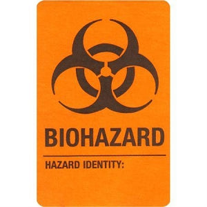 MarketLab Biohazard Warning Label - Biohazard Identity Label, Red, 1-3/4" x 2-3/4" - ML6463